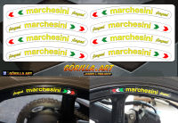 สติ๊กเกอร์ติดวงล้อ ติดขอบล้อ Marchesini V1 Sticker เกรดพรีเมี่ยม ( พื้นสีใสอักษรเหลือง )