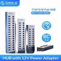 ORICO Industrial USB 3.0 HUB 7/10/13/16 Port Aluminum abs USB Splitter on/Off Switch with Power Adapter for Computer Accessories