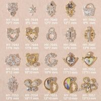 【hot sale】 卐♗✤ B50 Wholesale of new nail accessories Golden flowers Love bow Nail diamond Alloy diamond Water Bear diamond jewelry