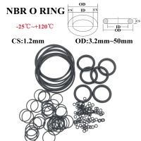 Hccdpqd โอริงซีลน้ำมันปะเก็นสีดำ20ชิ้น,แหวน NBR โอแหวนปะเก็นหนา1.2Mm OD 3.2 50มม. ยางไนไตรล์รถยนต์ทรงกลมป้องกันการกัดกร่อนเครื่องซักผ้า