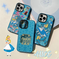 KIKI Alice in Wonderland Original glitter phone case For iPhone 14 14plus 14pro 14promax 11 12 13promax High quality shockproof soft Phone Case Cartoon printing Blue