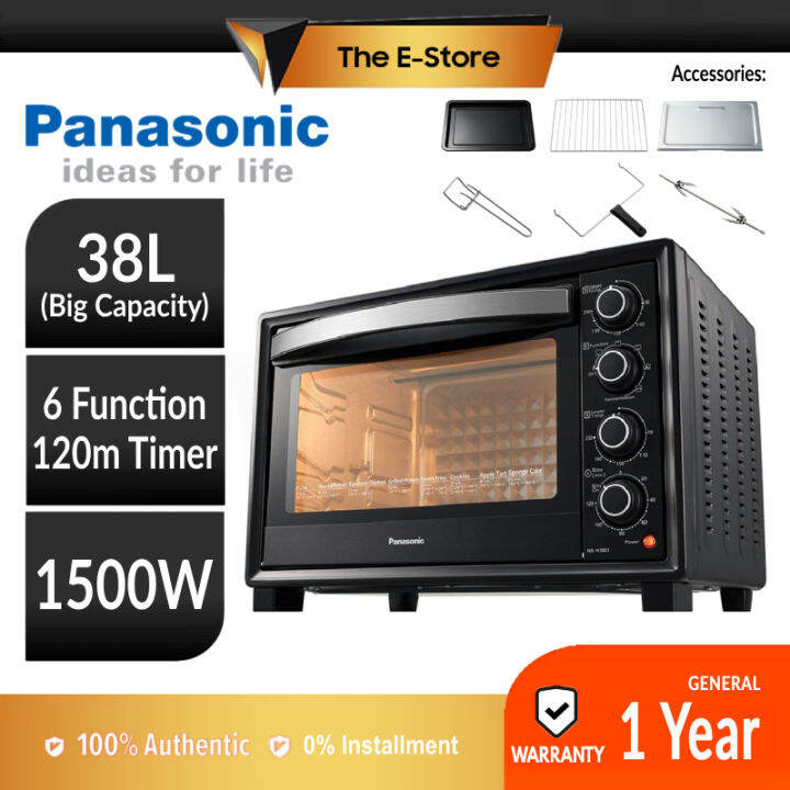 Panasonic NBH3801 38L Compact Electric Oven with Double Heater Grill
