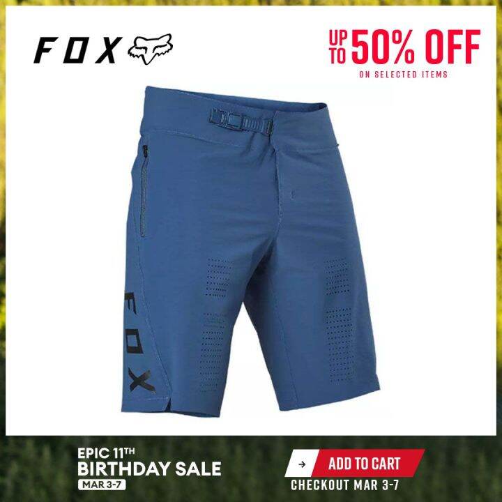 Fox Racing Flexair Lite Men's Shorts 34 Mountain Biking Blue Pocket MTB Mesh