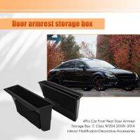 4Pcs Car Front Rear Door Armrest Storage Box for C Class W204 2008-2014 Interior Modification Decorative Accessories