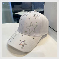ผู้หญิงเบสบอลหมวก Five Pointed Star ฝังเพชร Sun หมวกฤดูใบไม้ผลิและฤดูร้อนผ้าฝ้ายปรับ Casual หญิง Peaked หมวก Girl