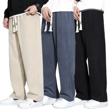 Slocks Pants Loose Straight Cut Pants Korean Sweatpant Wide Leg Baggy Sweat  Pants For Men Unisex