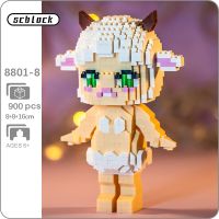 SC 8801-8 Zodiac Animal World Sheep Girl Cartoon Doll Pet Model DIY Mini Diamond Blocks Bricks Building Toy for Children no Box