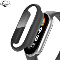 ℡◐ Fashion Solid Color High Quanlity PC Watch Cover For Xiaomi Mi Band 8 Wristband With Screen Film Watch Case For Mi Band 8 Cover