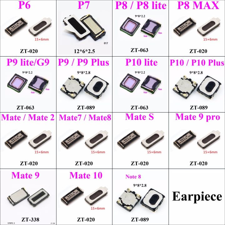2ชิ้นลำโพงหูฟังสำหรับ Huawei Ascend P6 P4 P8 Lite Max P9 Plus P10 Mate 2 Mate 7 8 9 10 Note 8อะไหล่สำหรับซ่อม