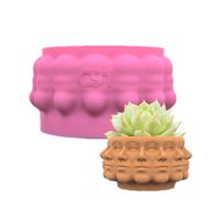 C9GF Overlapping Face Gypsum Silicone Mold Diy Succulents Concrete Flower Pot Plaster Cement Clay Mold Candle Holder Mold