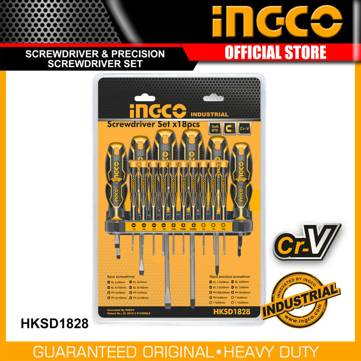 ingco-ไขควงชุด18-ตัว-ชุด-ปากแบน-ปากแฉก-หัวทอร์ค-ปลายแม่เหล็ก-18-ตัวชุด-ชุดไขควง-พร้อมแผงแบบแขวน-และ-ตั้งโต๊ะ-รุ่น-hksd1828