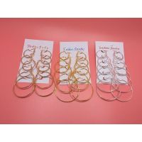 6Pairs Vintage Big Circle Hoop Earrings Women Steampunk Ear Clip