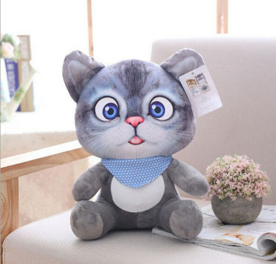 ของเล่นแมวตุ๊กตาสัตว์,ของขวัญของเล่นตุ๊กตาแมวน่ารักขนาด20ซม. 3D