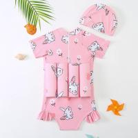 Childrens Buoyancy Swimsuit Cartoon Rabbit Swimwear Kid One-Piece Floating Rash Guards Bathing Clothes Girls Swimming Suits