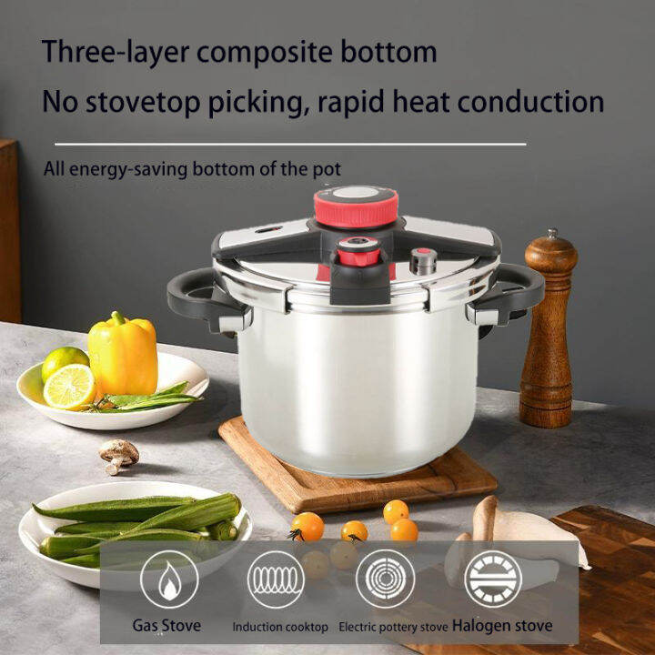 stainless steel 6L pressure cooker original pressure cooker gauge ...