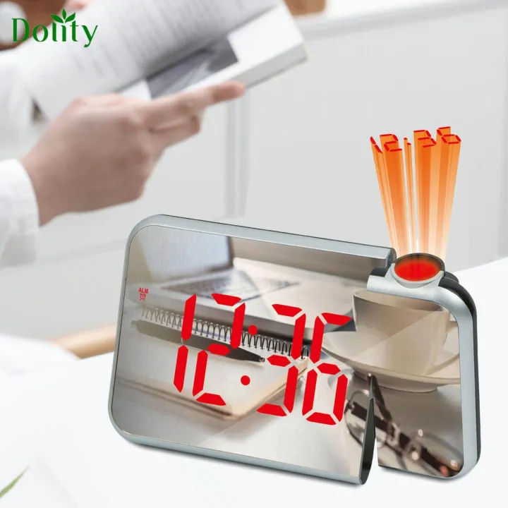 Dolity Large Display Projector Alarm Clock Bedside Wall Lazada PH