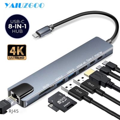 5/6/7/8/11แท่นวางมือถือพอร์ต USB ชนิด C HUB ไปยัง HDMI 4K-Compatible USB RJ45 3.0อะแดปเตอร์สำหรับแล็ปท็อปอุปกรณ์เสริม USB ฮับ Feona