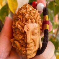 Douyin boxwood carvings of and Demon a single thought handheld pieces for men portable characters Chinese car pendants hot style