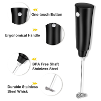 Electric Milk Frother, Handheld Foam Maker, Coffee Mixer with Stainless Steel Whisk, Hand Foamer Blender