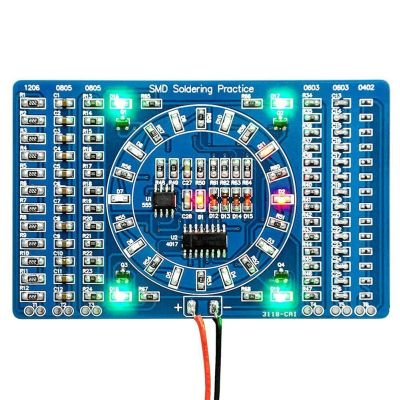 ✈✻✕ Soldering Practice SMD Circuit Board Rotatable LED Welding Kit PCB Board Module DIY Electronics Components Kit