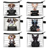 ۩ Funny Guilty Bad Dog Print Coin Purse Kawaii Puppy Wallet Women Keychain Zipper Pouch Small Handbag Kids Purses Change Money Bag