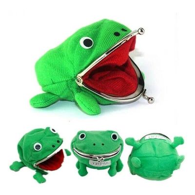 Anime Frog Coin Purse Keychain Cute Cartoon Manga Flannel Wallet Men Women Key Purse Coin holder Cosplay Plush Toy Jewelry Gift