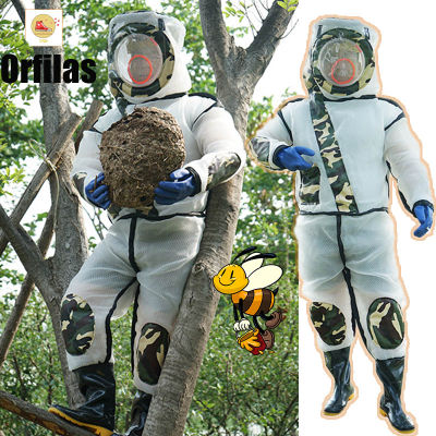 Orfilas 🏆🏆ชุดตาข่ายระบายอากาศป้องกันผึ้งครบชุด, ชุดป้องกันตัวต่อ, เสื้อผ้าเลี้ยงผึ้ง, เสื้อผ้าล่าสัตว์ผึ้ง L/XL/2XL ชุดตัวต่อคุณภาพสูง