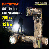 NICRON ไฟ LED B74 700LM แบบบิดเกลียวชาร์จไฟได้,ไฟเตือน LED 90องศารูปตัวแอลอีดีสำหรับเดิน