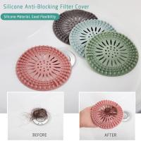 Anti-blocking Floor Drain Strainer Shower Cover Clog Silicone Hair Sink Sewer Filter Bathroom Kitchen Tools Gadgets Household Dishracks Sink accessori