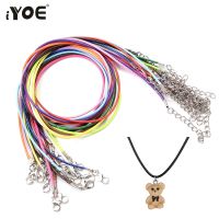 iYOE 10pcs/Lot 50cm 15 Colors Leather Rope Wax Cord With Lobster Clasp String For DIY Necklace Pendant Adjustable Braided Thread