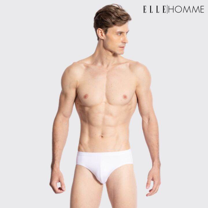 elle-homme-แพ็ค-3-ชิ้น-กางเกงในทรง-brief-ขอบเล็ก-ไม่รัดเอว-ทอโลโก้-elle-ใส่สบาย-แห้งเร็ว-ไม่อับชื้น-kub7925