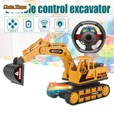 【Cute Toys】 Construction Vehicles Engineering Toys Cute Toddler Remote Control Truck Toys Vehicles For Kids Boys Girls