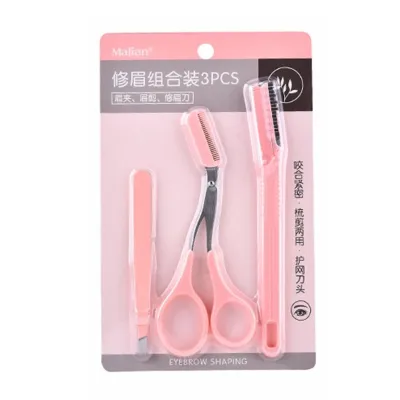 3pcs Eyebrow Trimming Knife Set Eyebrow Tweezer Razor For Women Professional Eyebrow Scissors With Comb Brow Tweezer Accessories