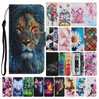 ♘ Leather flip case for Huawei P 40 P40 Pro P30 Lite p40lite E cute butterfly unicorn lion panda flower Capa