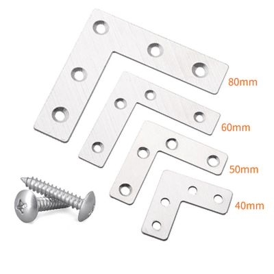 5pcs Stainless Steel Angle Code with Screws L 90 Degrees Fixed Angle Reinforcement Sheet Support Corner Joint Bracket Connector