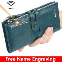 Double Zipper Women Long Wallet Rfid Function Large Capacity Clutch Bag Phone Pocket Coin Pouch Card Holder Leather Money Purse