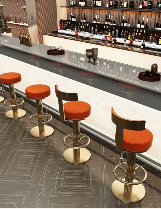 เก้าอี้บาร์-เก้าอี้-cafebar-เก้าอี้บาร์สูง-เก้าอี้ร้านกาแฟ-ทำจากเหล็กหนาอย่างดี-เบาะนุ่ม-ทำความสะอาดได้ง่าย-chair