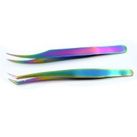 【cw】 2 pcs Eyelashes superhard Anti-static tweezers set for Extensions