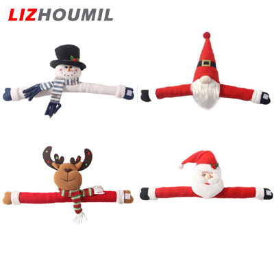 LIZHOUMIL ม่านหัวเข็มขัดรูปซานต้ามนุษย์หิมะกวางการ์ตูนน่ารักสำหรับตกแต่งบ้านสำนักงานห้องนอนสายรวบม่าน