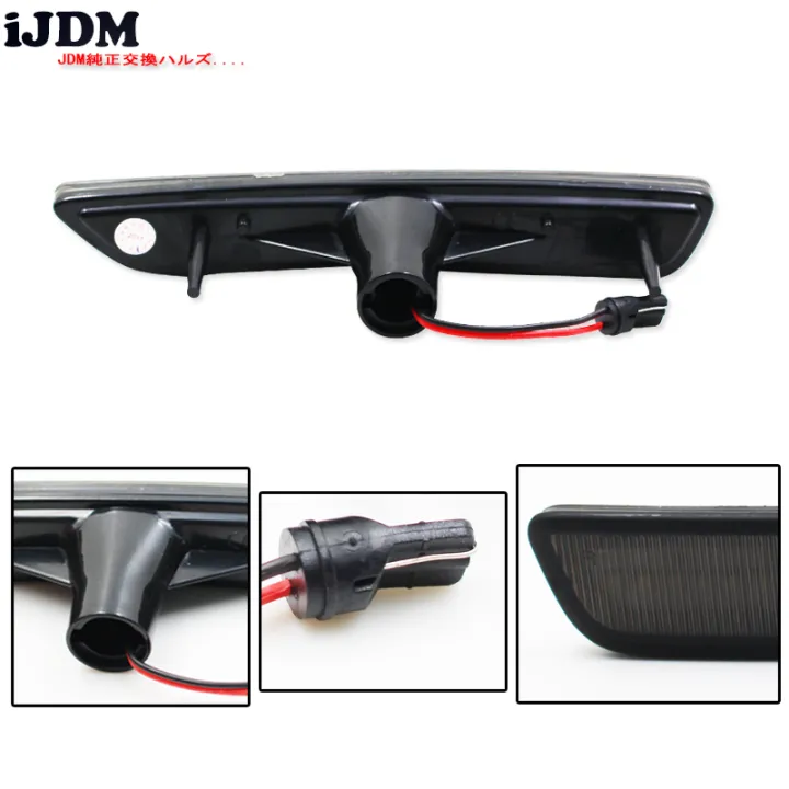 ijdm-ed-lens-front-side-marker-lamps-with-27-smd-amberwhite-led-lights-for-2010-2014-ford-mustang-front-bumper