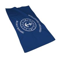 △✸▣ Dark blue sailing series household towel sauna hotel bathroom towel microfiber towel can be customized 40x70 golf towel