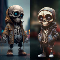 Small Skeleton Models Horror Resin Sculptures Cool Skeleton Toys Desk Toy Gift Skeleton Figurines