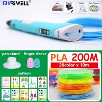 □✼ 100 Original 3D Pen 3 d pen 3d with PLA 200M 1.75mm Filament No smell saftly filament plastic the best Christmas gift 3D Handle