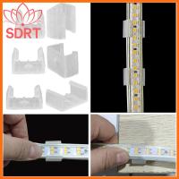 SDRT 10PCS โปร่งใสโปร่งใส หัวเข็มขัดสาย LED พีพี การเชื่อมฟรี ขั้วต่อมุม อุปกรณ์เสริมเสริม กันน้ำกันน้ำได้ คลิปยึดแถบไฟ สำหรับ LED 5730/5050/2835