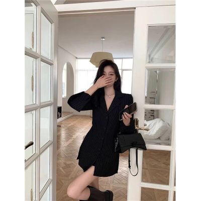 ‘；’ MEXZT Black Striped Blouses Women Korean  V-Neck Slim Shirts Office Lady Fashion Elegant Long Sleeve Tunics Casual Tops New