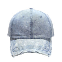 Men Women Distressed Jean Hat Unstructured Baseball Caps Washed Denim Plain Six Panel Dad Hat Black Brown Hot Pink Blue