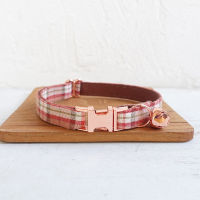 10pcslot MUTTCO retail with rose gold high quality metal buckle collar for cat THE ORANGE PLAID design 2 sizes UCC042M