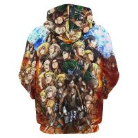 Attack On Titan Eren Jaeger Hoodie Men Clothing 3D Cartoon Attacking Giant Printed Hoodies Women Harajuku Fashion y2k Pullovers