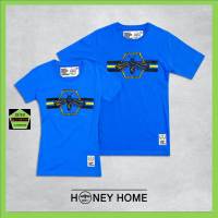 Beesy เสื้อคอกลมชาย หญิง  รุ่น Honey home สีฟ้า