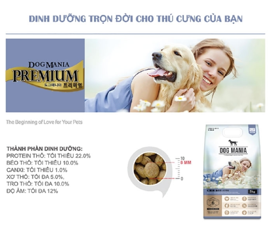 5kg túi lớn siêu tiết kiệm thức ăn hạt cho chó mọi độ tuổi dog mania - ảnh sản phẩm 4